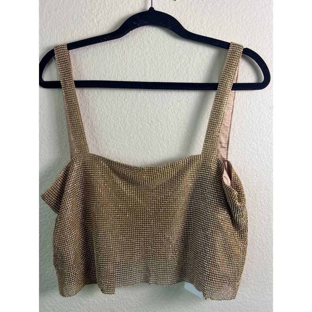 Revolve SNDYS Embellished AUDRINA
Top in Gold XL (NWT)